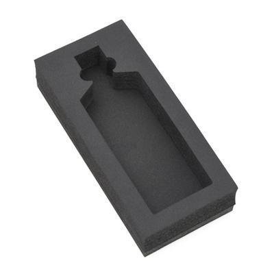 PE foam insert routed to hold a bottle-shaped part